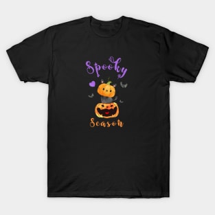 Black Cat On A  jack-o-lantern Pumkin T-Shirt